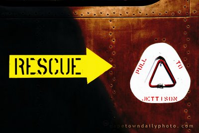 Rescue sign on an aircraft