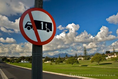 One ton truck roadsign