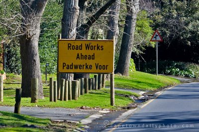 Roadworks road sign