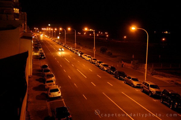 Beach Road in Mouille Point at night