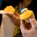 Think Big. Yellow cupcakes with rockets.