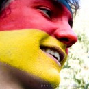 Brighly painted faces