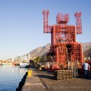 A red robot at the Waterfront
