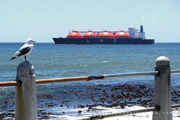 Liquefied Natural Gas ship anchored near Sea Point