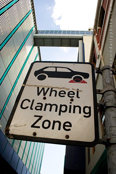 Wheel Clamping sign