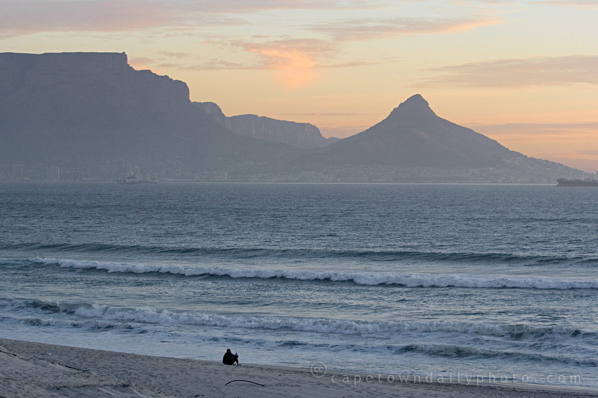 Table Mountain after sunset