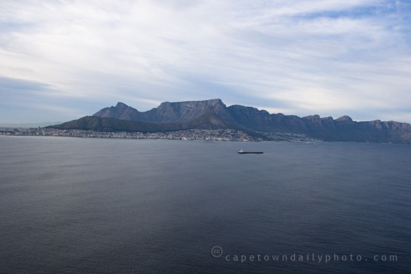Table Moutain from a helicopter