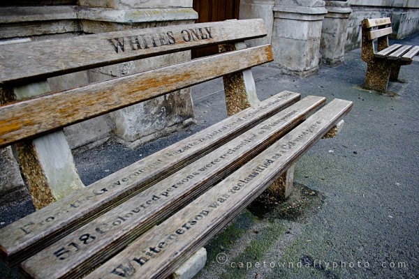 Apartheid benches outside the High Court