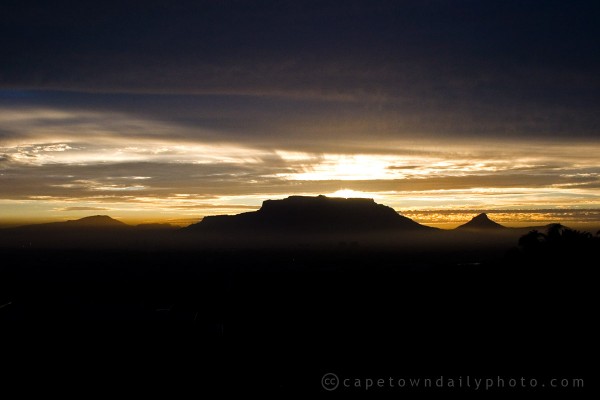 Sunset behind Table Mountain