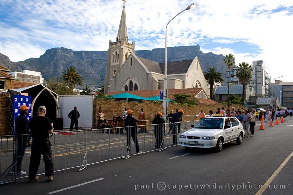 Walking to the Football draw in Long Street