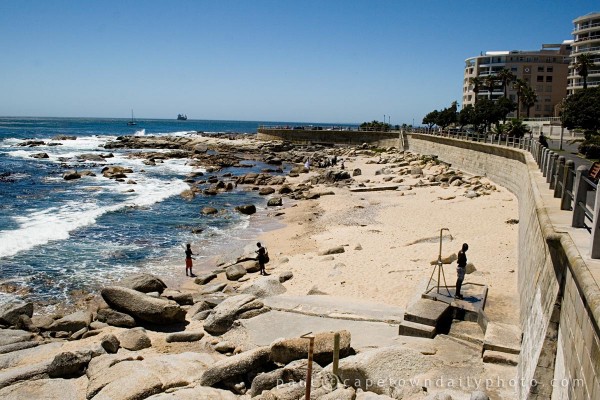 Showering at the beach
