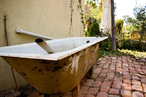 An outside bath