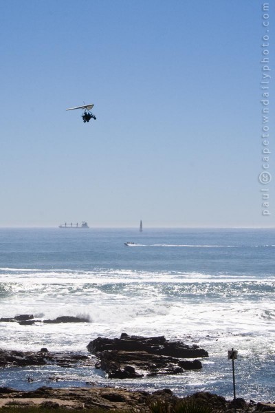 Microlight over the ocean