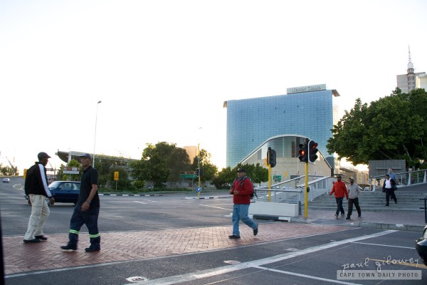 Pedestrians are walking