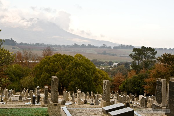 A beautiful view from Stellenbosch Cemetery