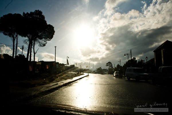 Wet roads and sunshine