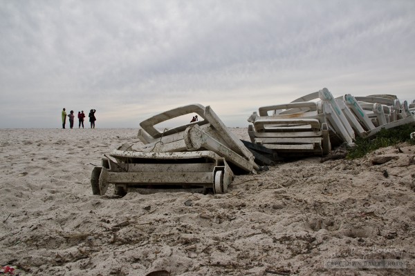 Beach chairs and ice-cream sticks