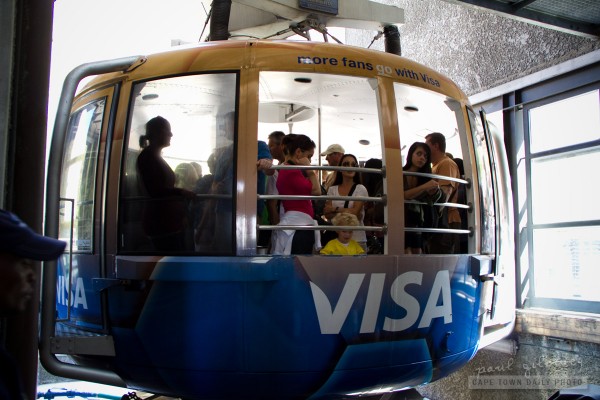 The 65-passenger Table Mountain cable car