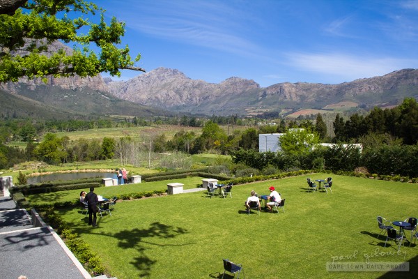 On the lawn at DeHugenot Estate