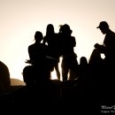 People silhouetted