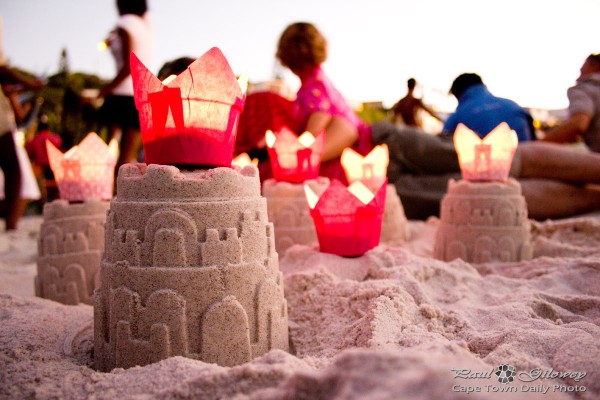 Sand castles on the beach