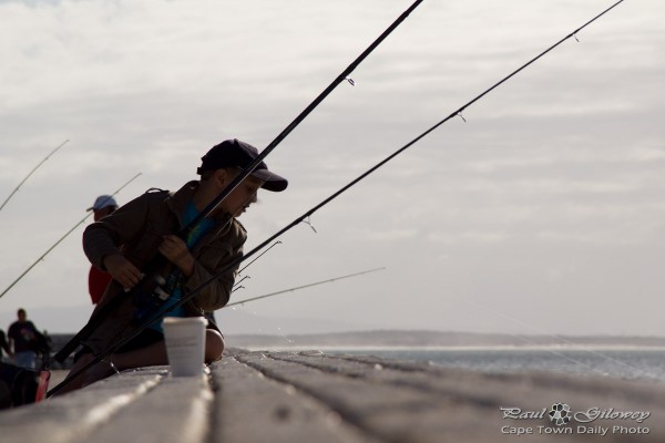 A boy fishing