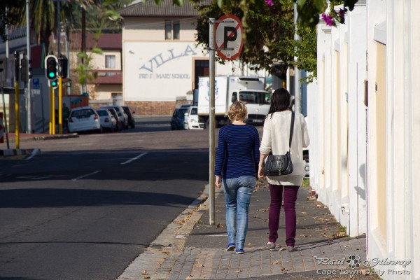 Walking down the street