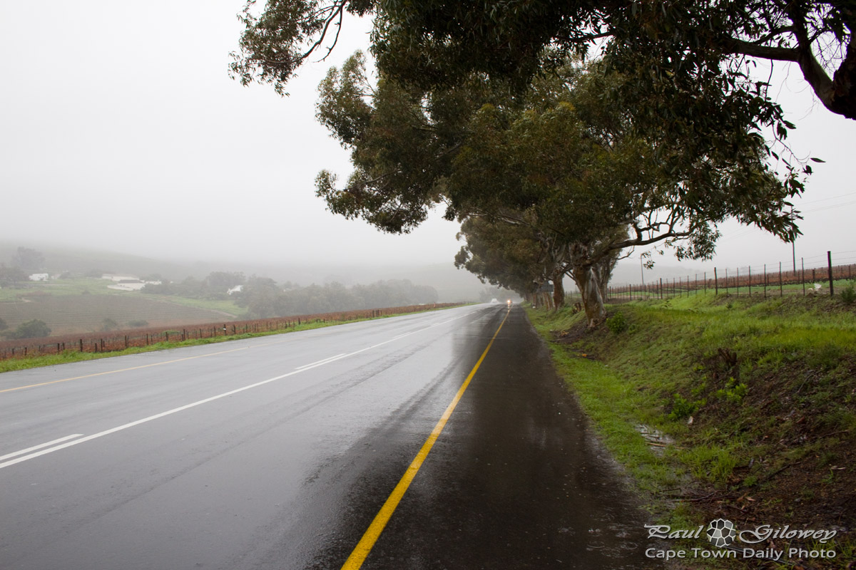 Rain on road