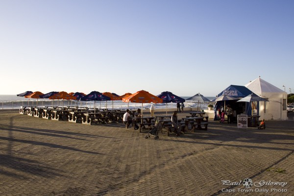 Tables and umbrellas