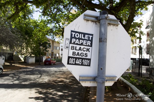 Toilet paper and black bags