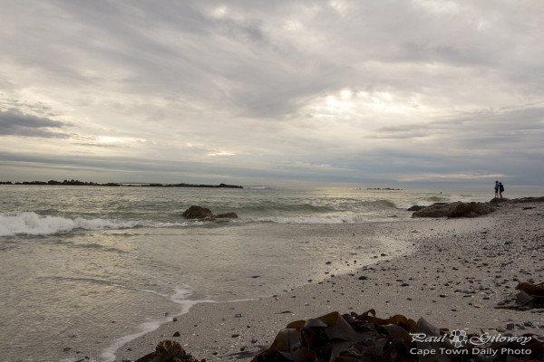A cloudy beach sunset