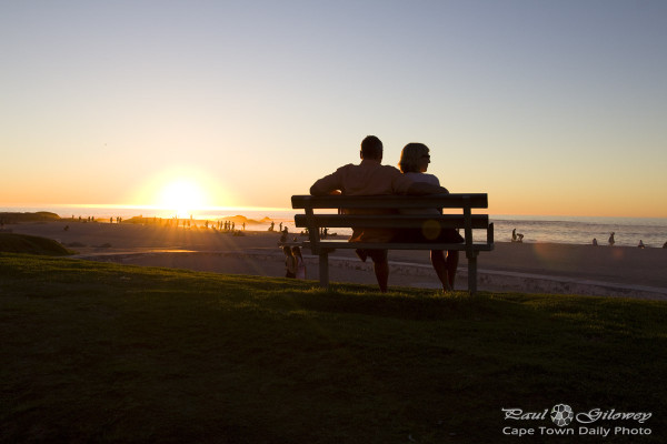 A couple of silhouettes at sunset