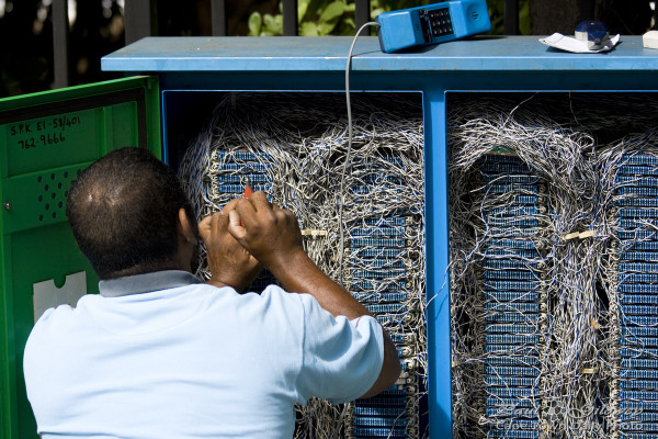 Telecommunications - a crow's nest of wires