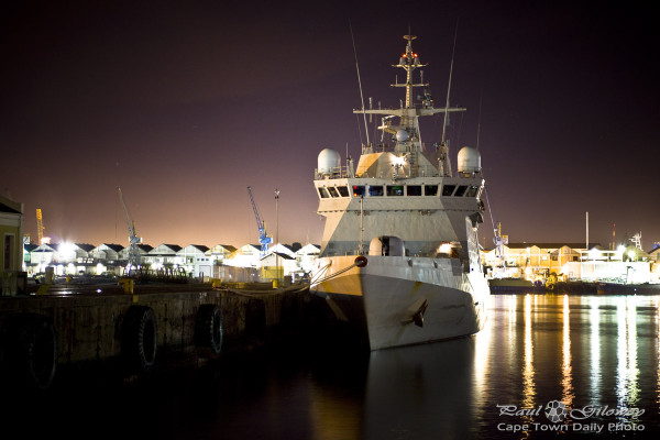 Warships at night