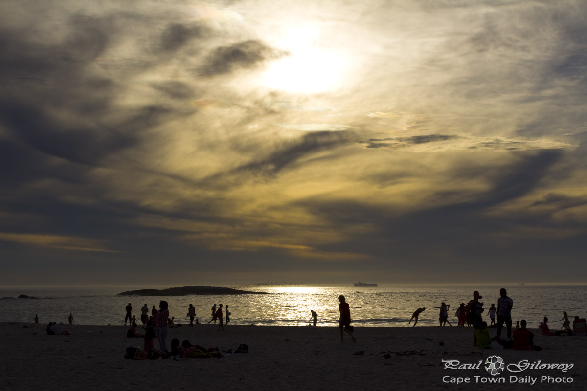 Beach sunset silhouette
